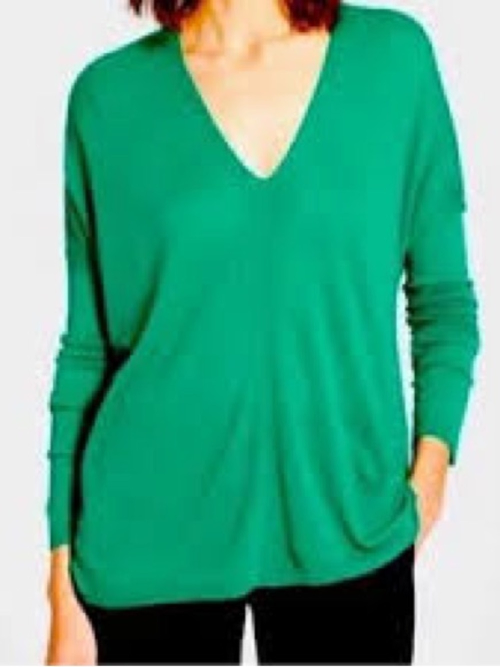 Vince Kelly Emerald Green Merino Wool Lightweight Slouchy Pullover Sweater S